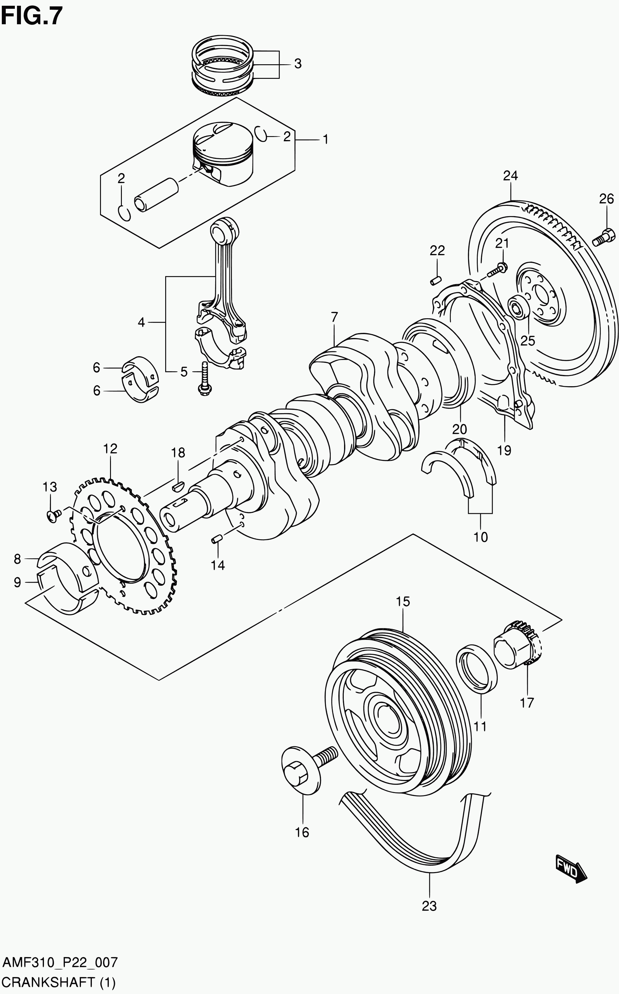 Bedford 17521-M68K00 - V-Ribbed Belt parts5.com