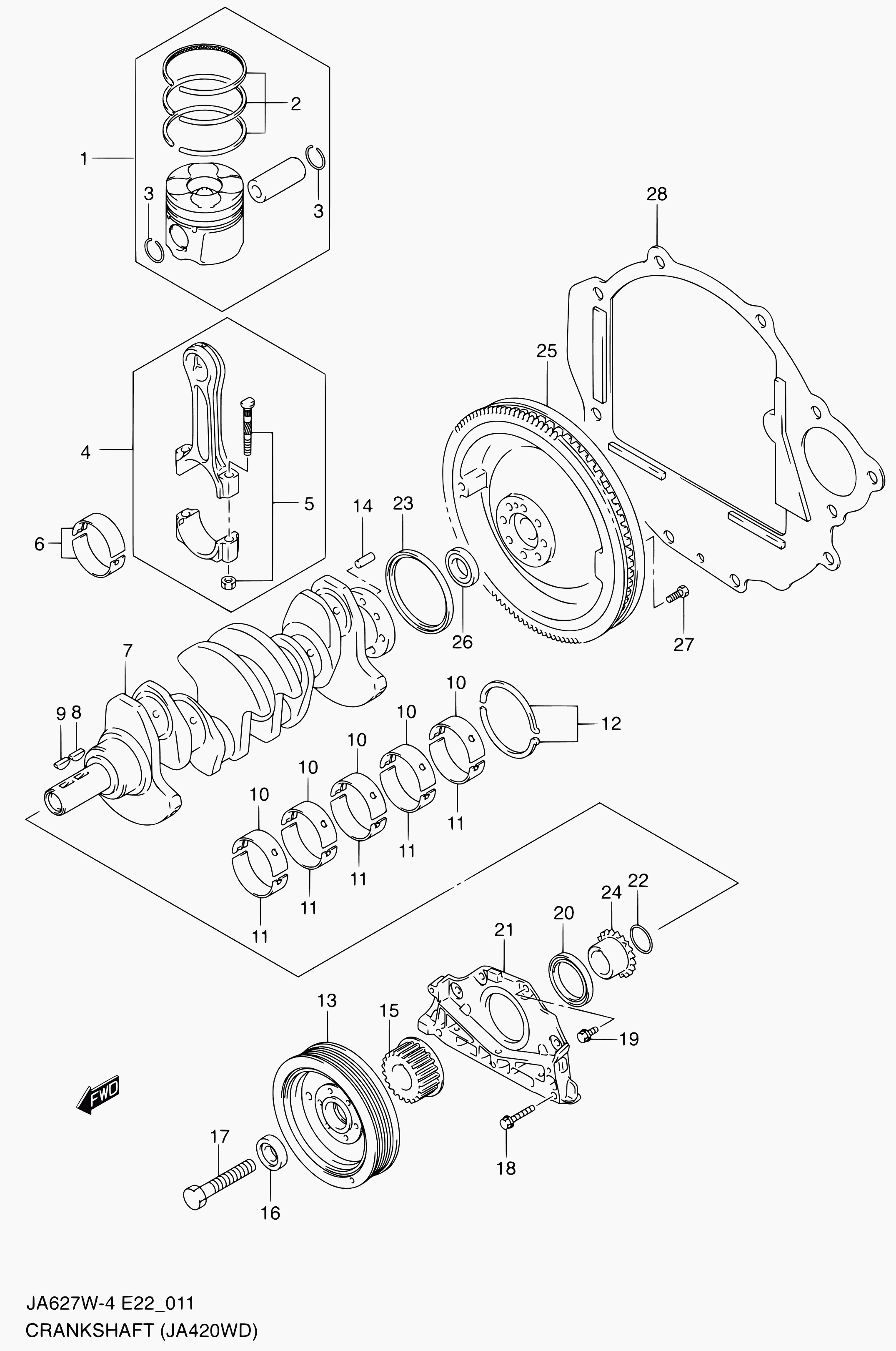 Suzuki 12623-71C01 - Cojinete guía, embrague parts5.com