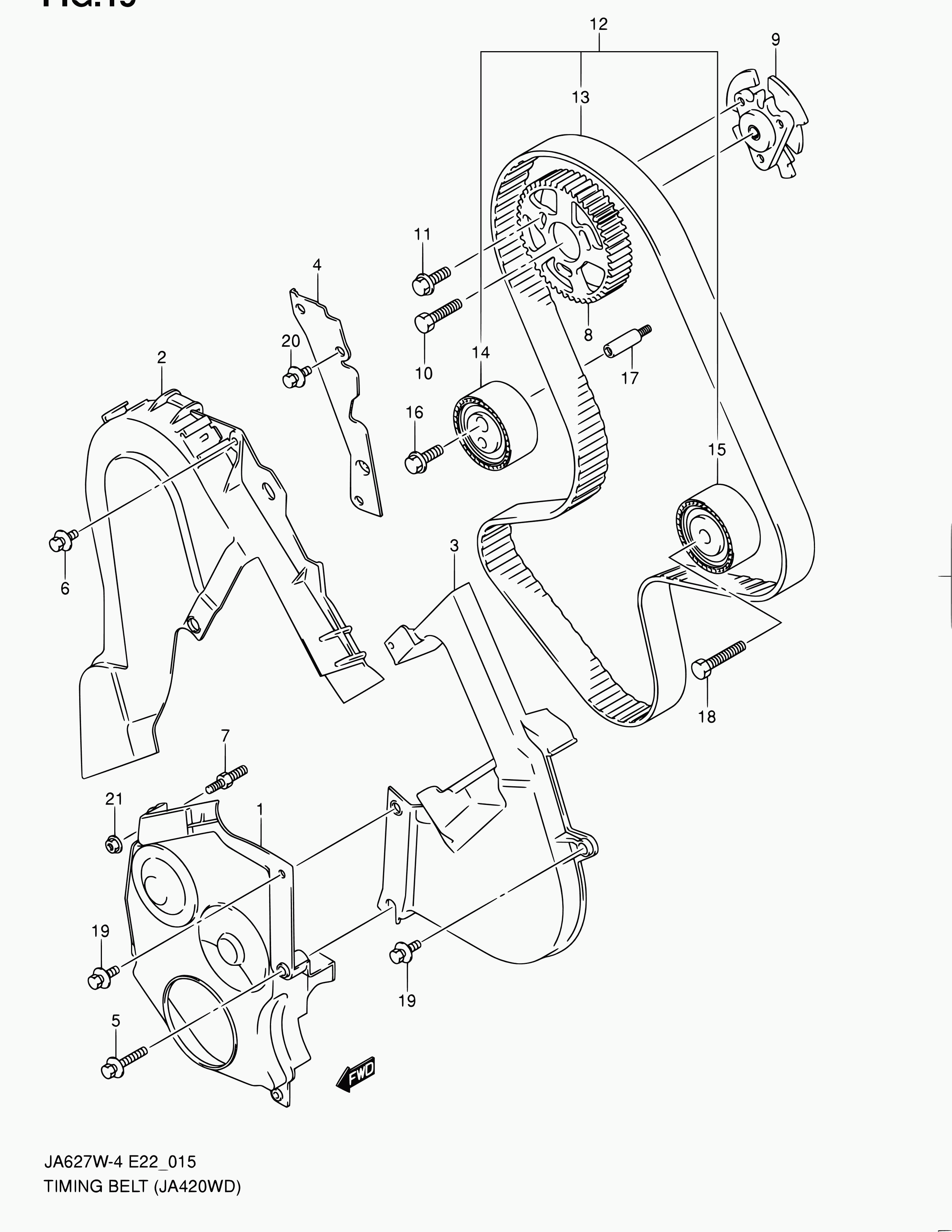 Suzuki 12761-67J00 - Зубчатый ремень ГРМ parts5.com