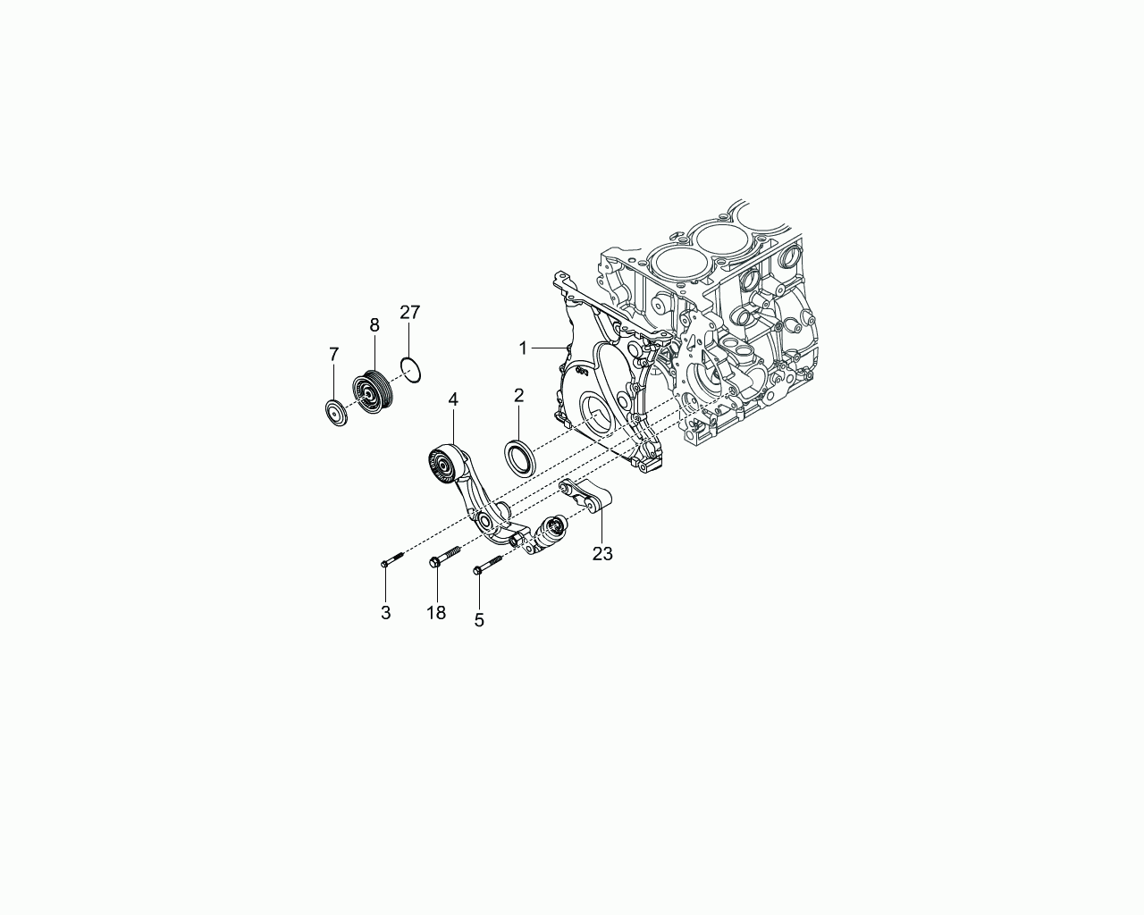 Ssangyong 1722000170 - Натяжитель, поликлиновый ремень parts5.com