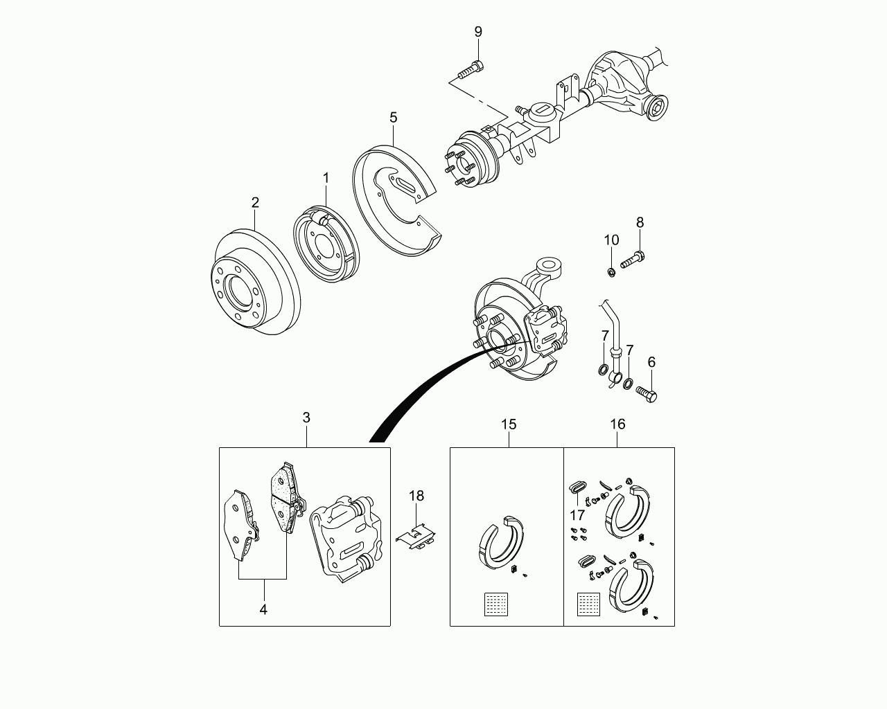 Ssangyong 483KT05010 - Комплект тормозов, ручник, парковка parts5.com