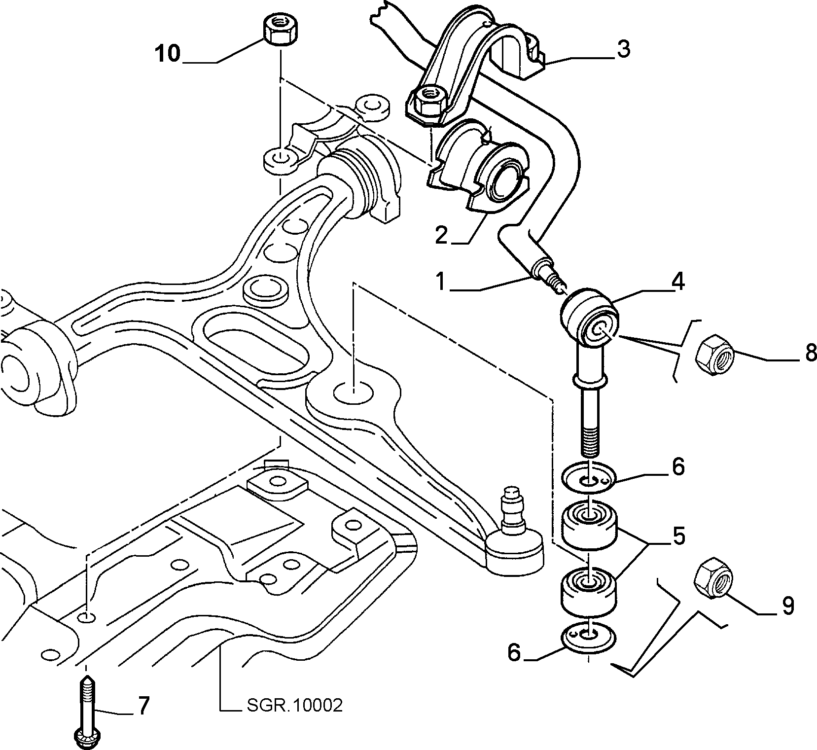 Alfa Romeo 1317425080 - Тяга / стойка, стабилизатор parts5.com