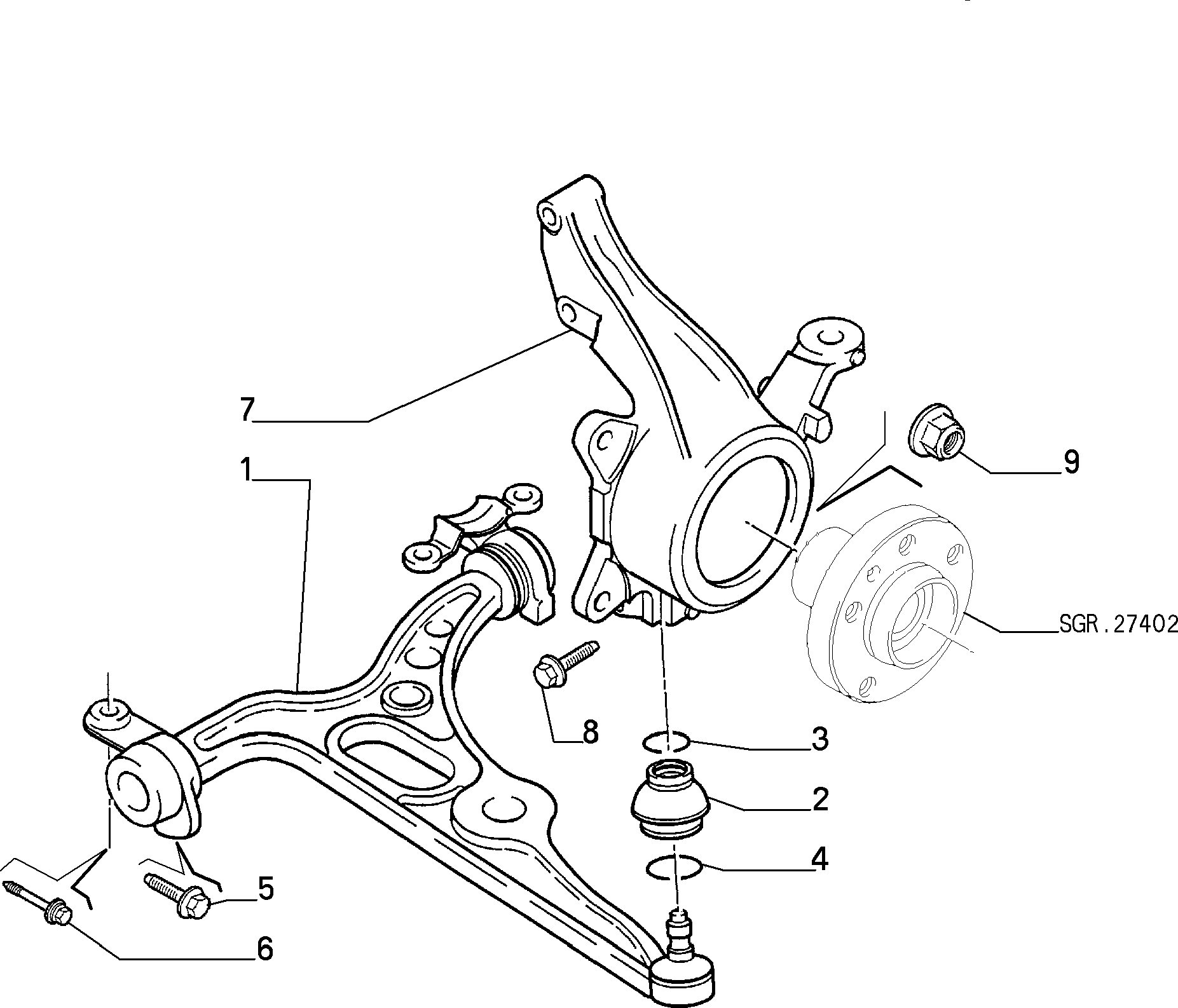 Lancia 13 337 540 80 - Рычаг подвески колеса parts5.com