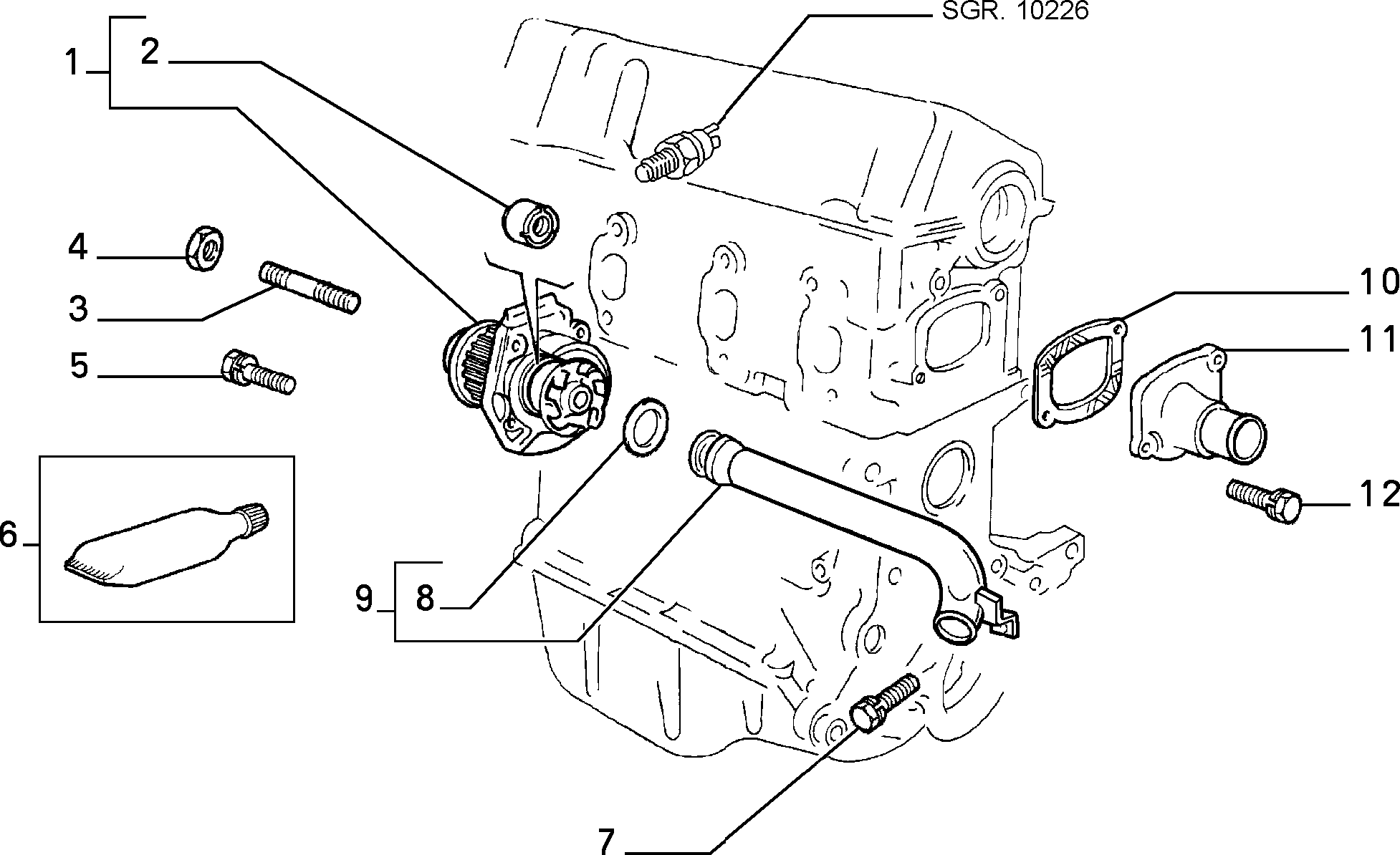 Lancia 55184080 - Water Pump parts5.com