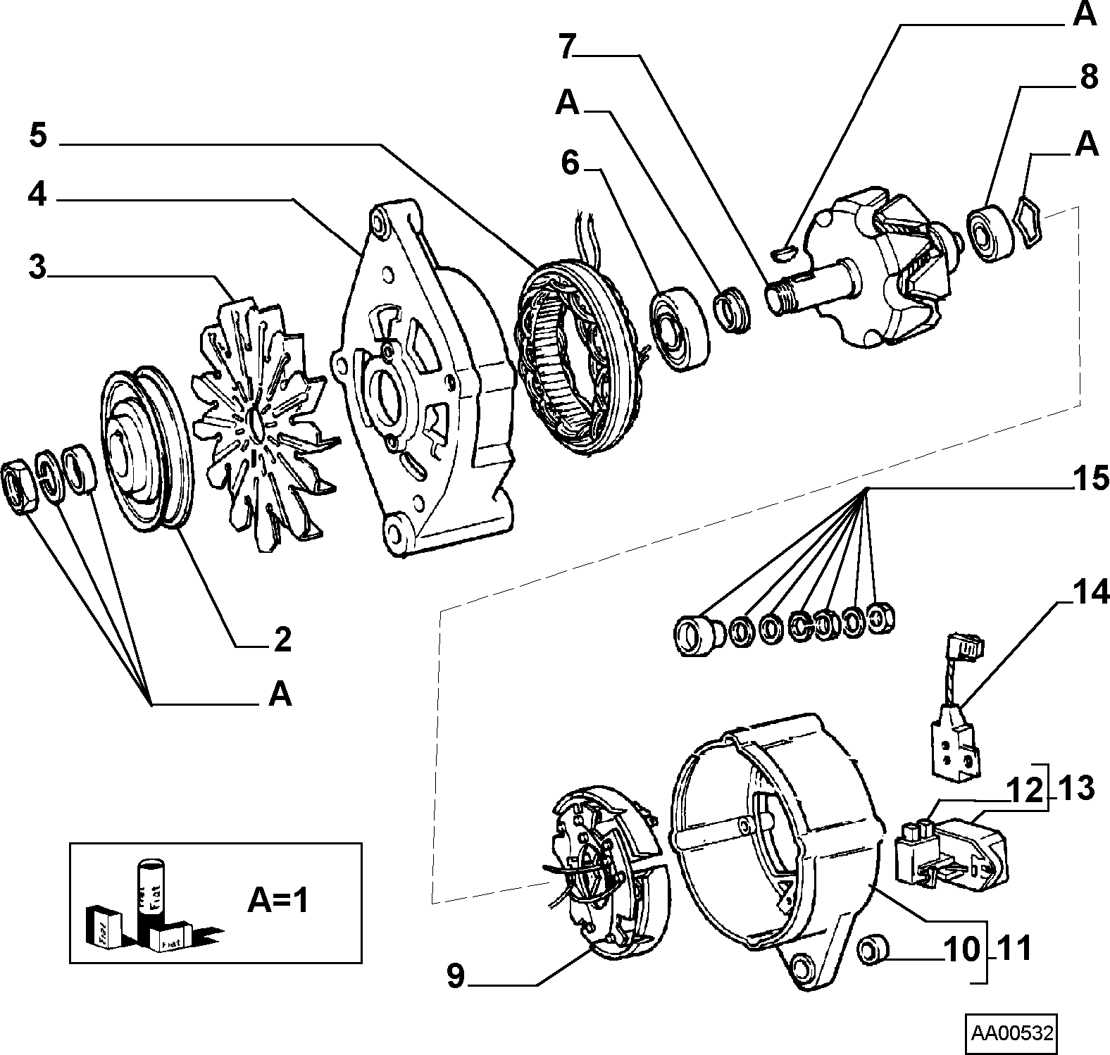 FIAT 9942885 - Комплект тормозных колодок, барабанные parts5.com