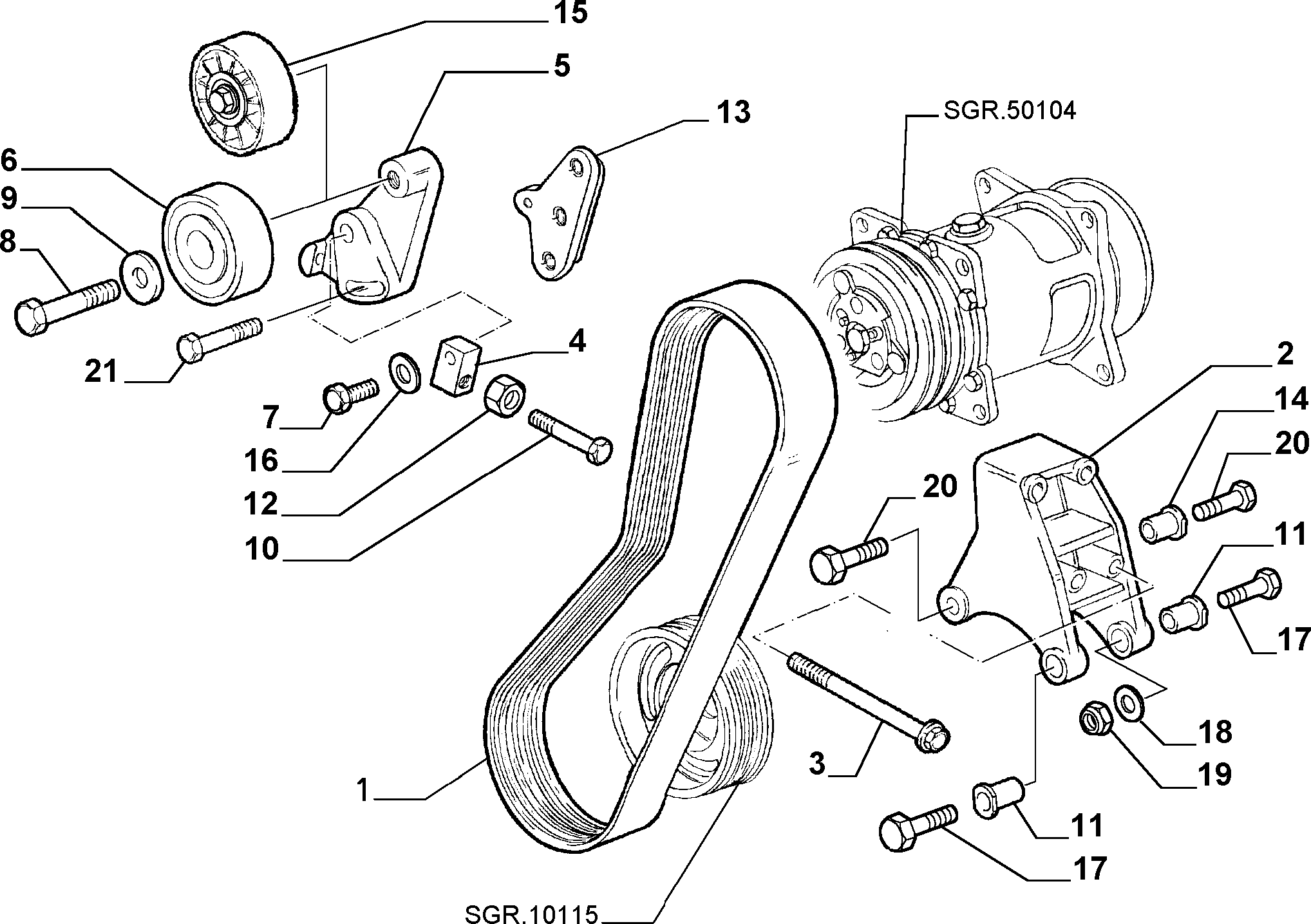 FIAT 98485800 - Поликлиновой ремень parts5.com