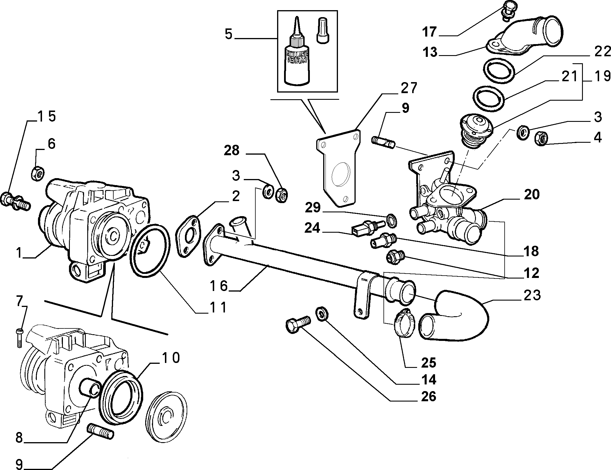 Lancia 99440717 - Водяной насос parts5.com