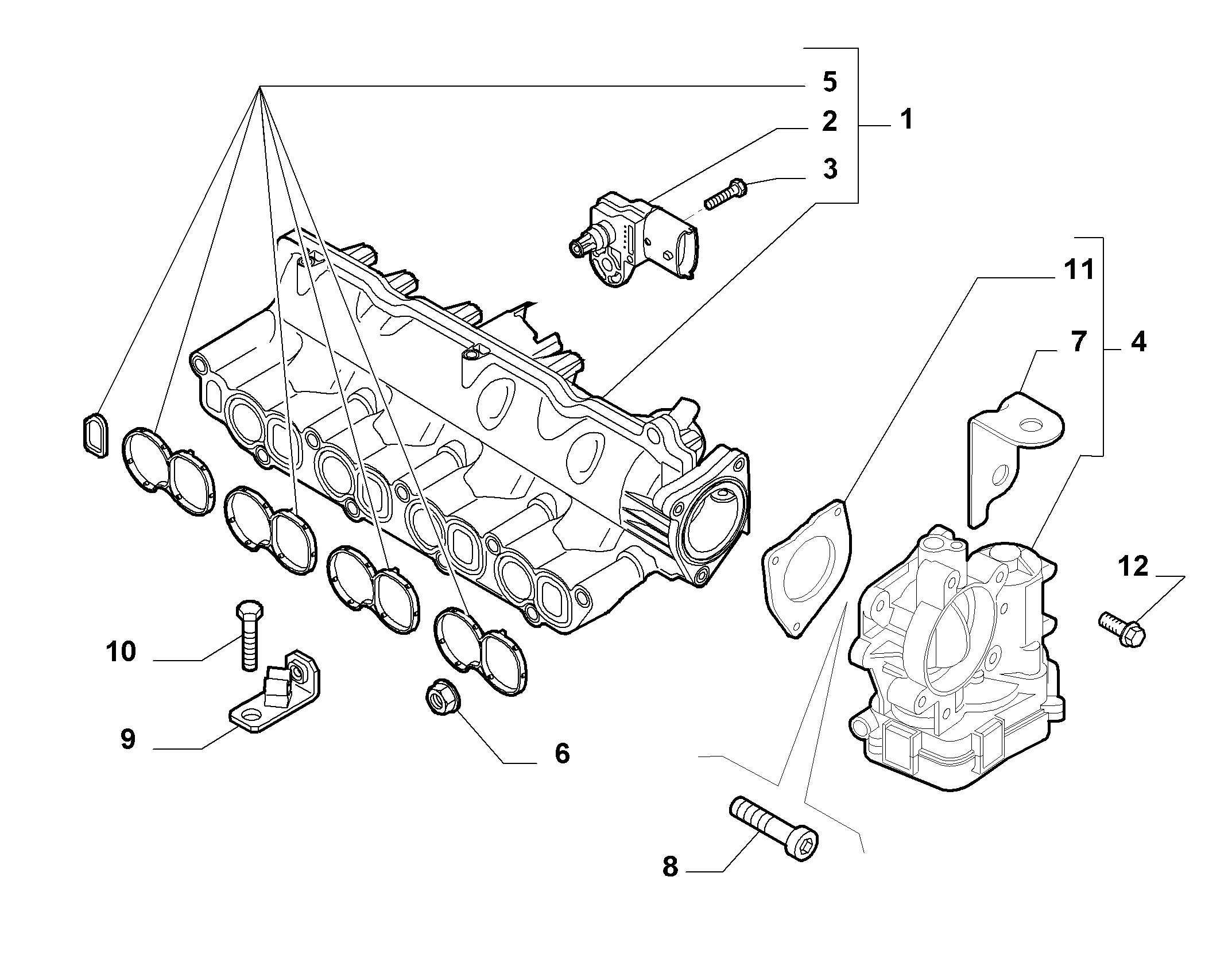 Alfa Romeo 71754211 - Комплект прокладок, впускной коллектор parts5.com