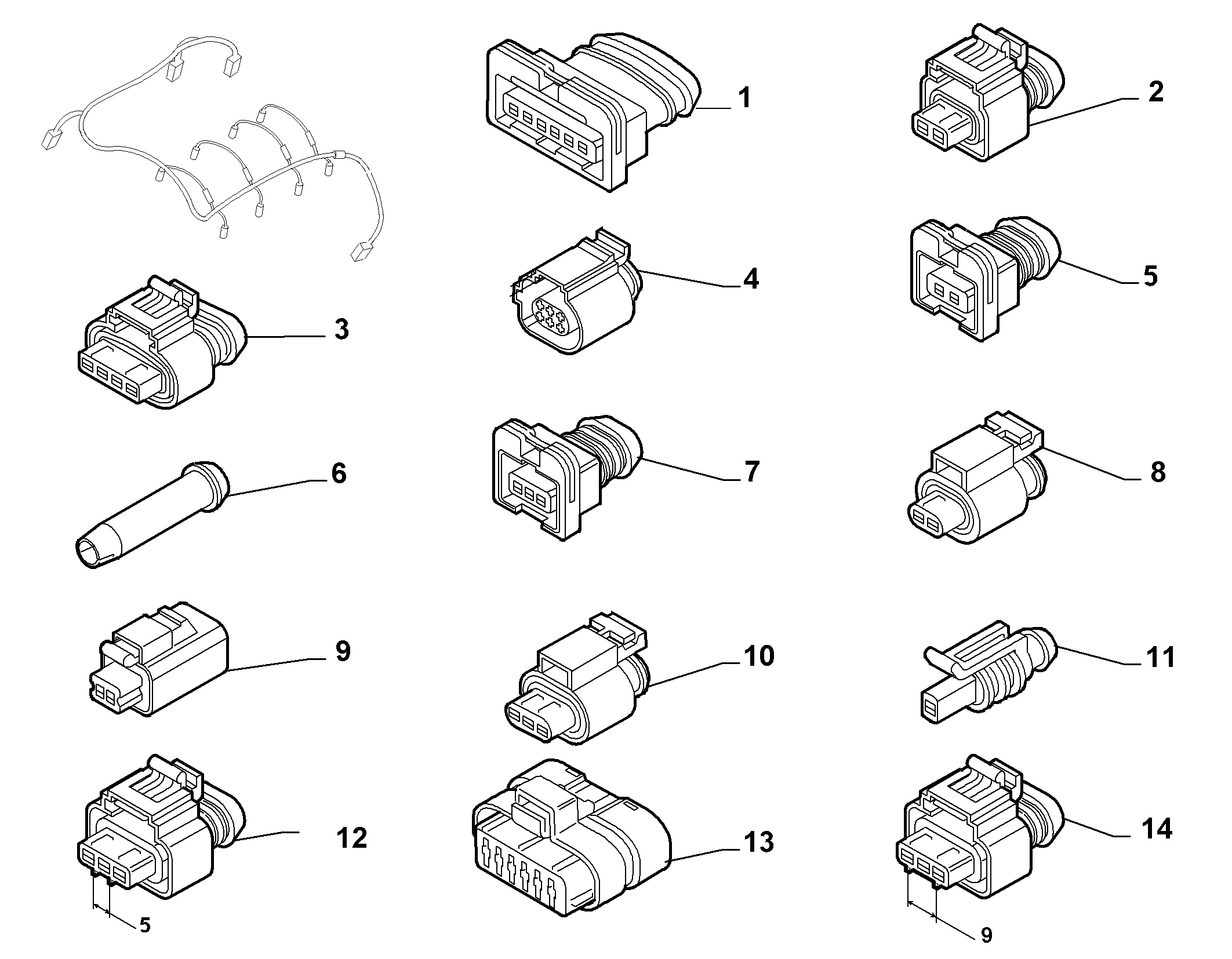 Lancia 71772502 - Ремонтный комплект кабеля, Common-Rail-System parts5.com