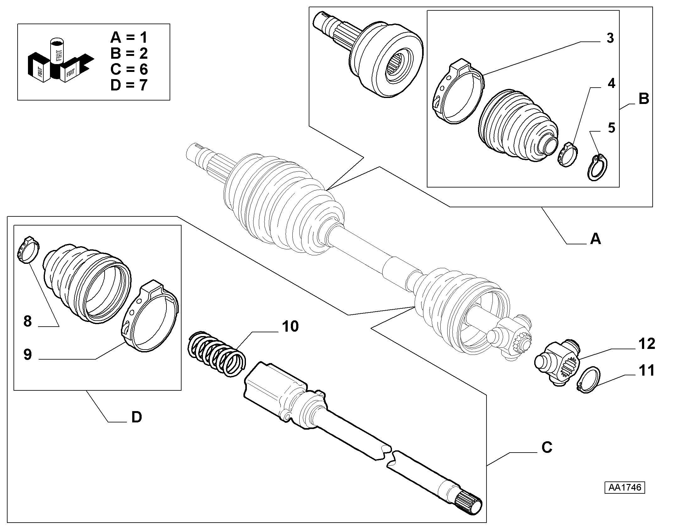 Alfarome/Fiat/Lanci 71771153 - Пыльник, приводной вал parts5.com