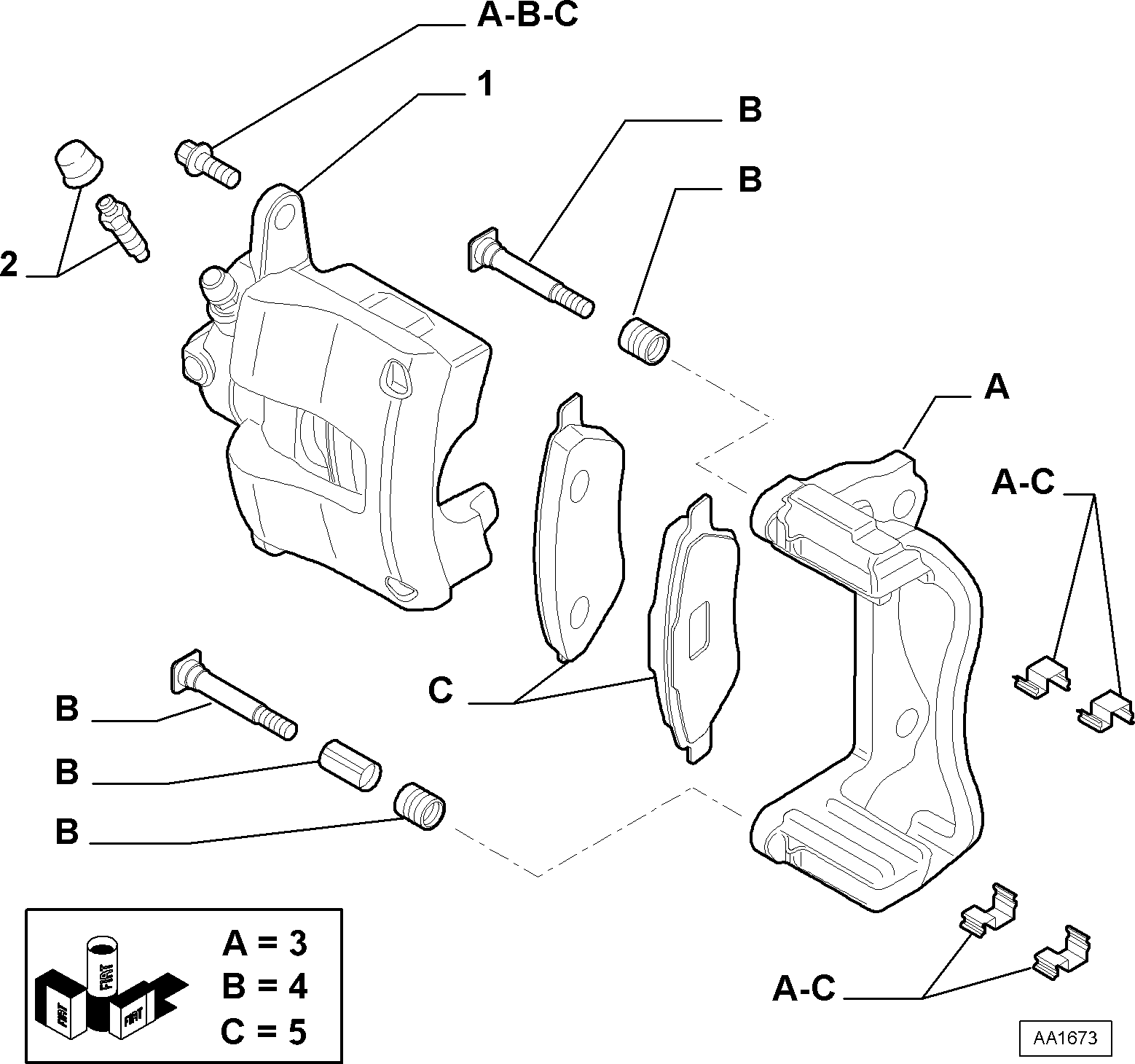 Lancia 77364016 - Тормозные колодки, дисковые, комплект parts5.com