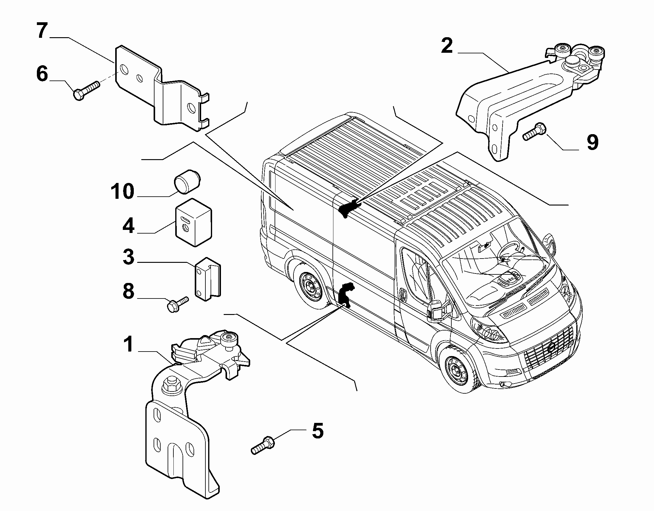 FIAT / LANCIA 1344234080 - Направляющая ролика, сдвижная дверь parts5.com