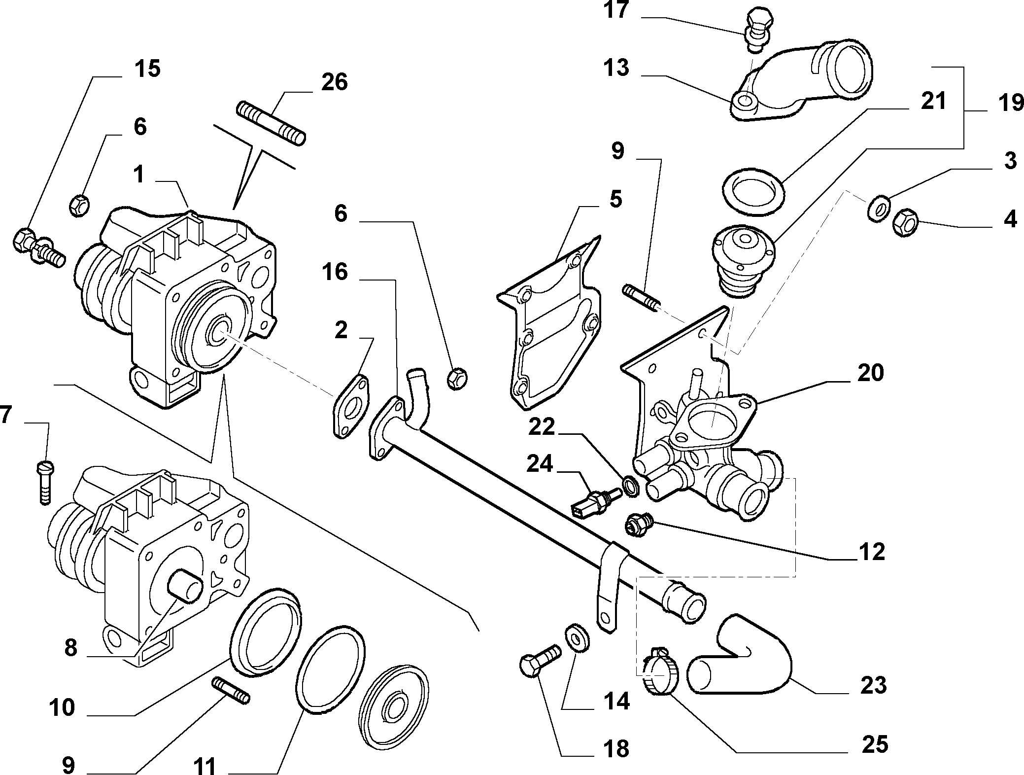 IVECO 504083122 - Водяной насос parts5.com