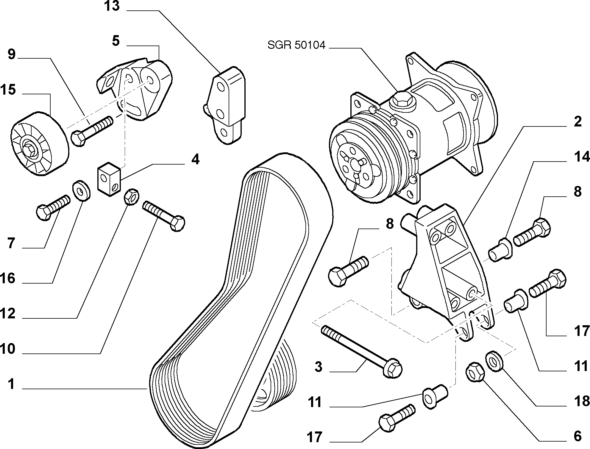 FIAT 71753866 - V-Ribbed Belt parts5.com