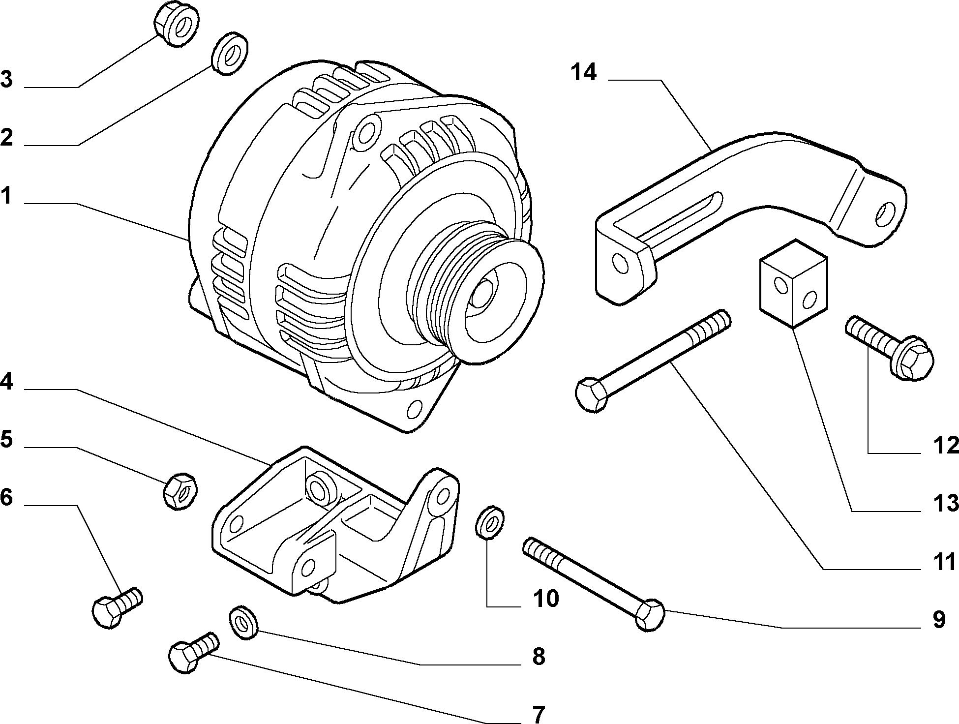 FIAT 500385046 - Генератор parts5.com