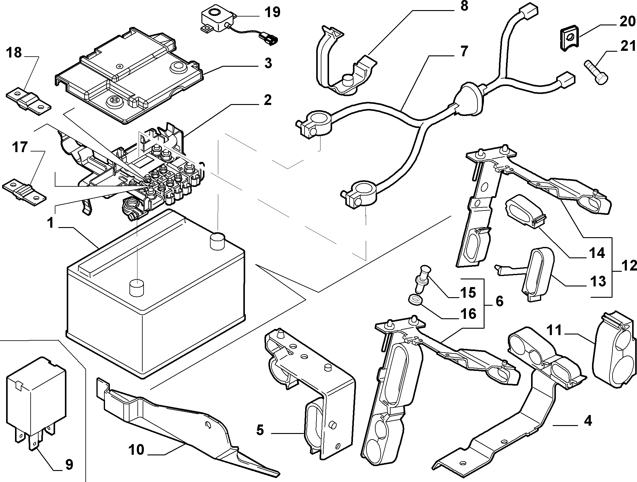 FIAT 71751140 - Стартерная аккумуляторная батарея, АКБ parts5.com