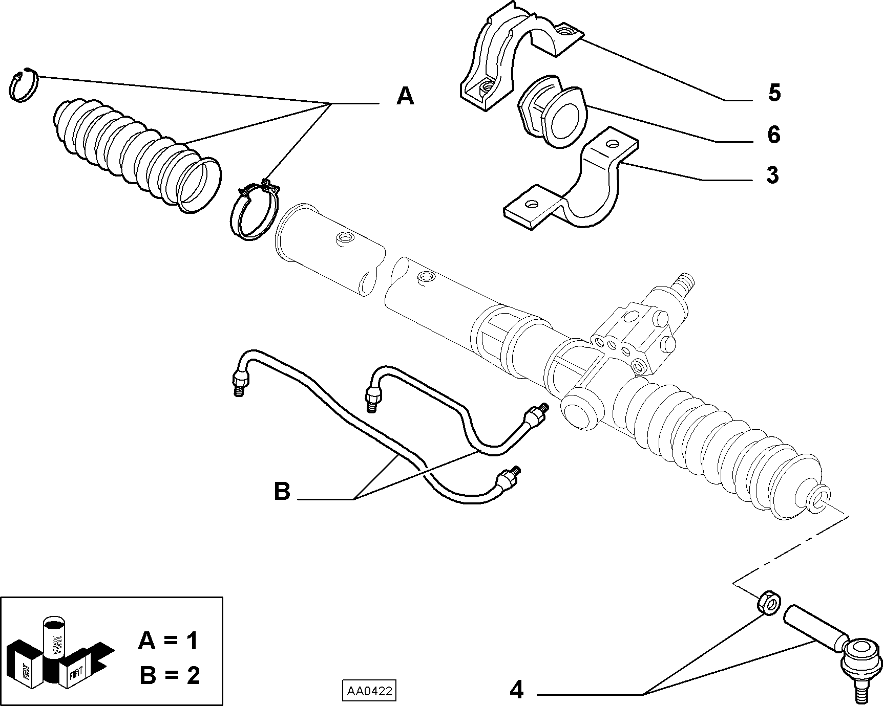 FIAT 9945837* - Комплект пыльника, рулевое управление parts5.com