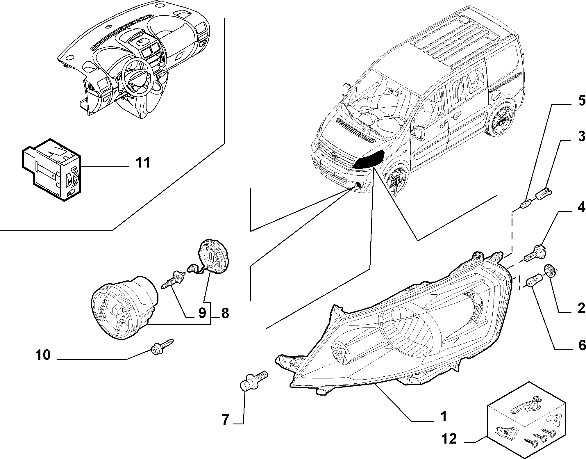 FIAT 7905527031 - Лампа накаливания, основная фара parts5.com