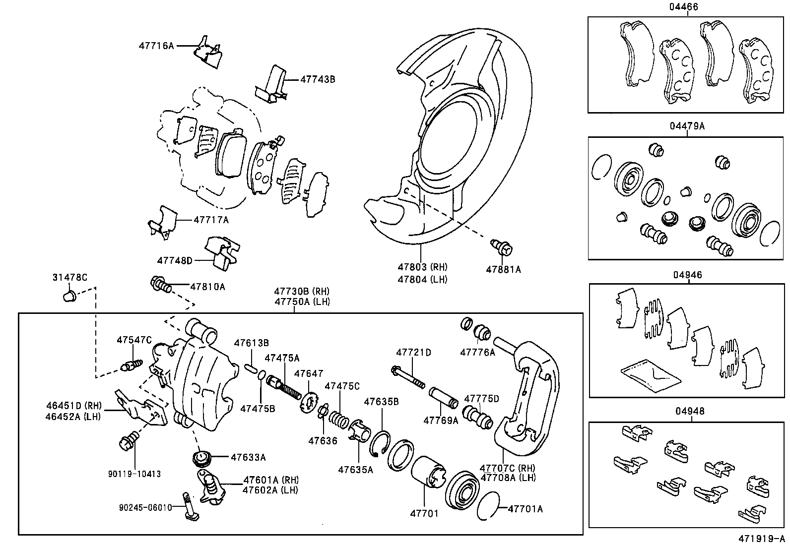 TOYOTA 0446617100 - Тормозные колодки, дисковые, комплект parts5.com