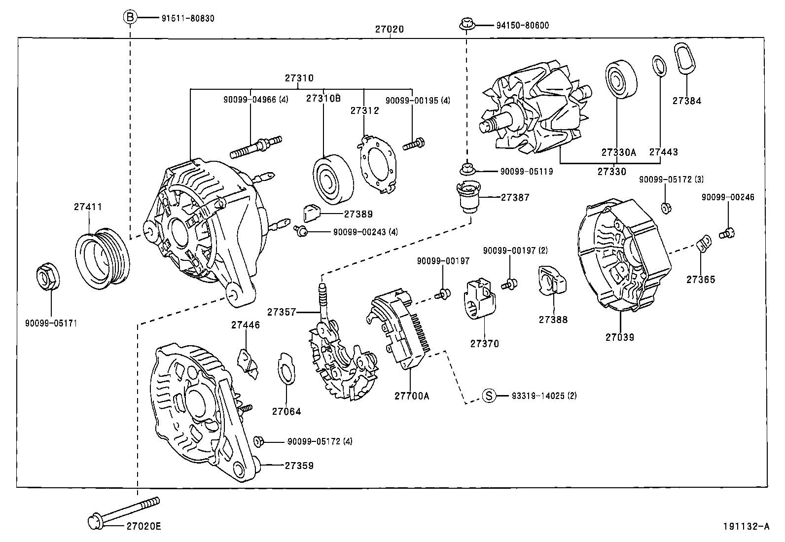 TOYOTA 27060-22100 - Генератор parts5.com