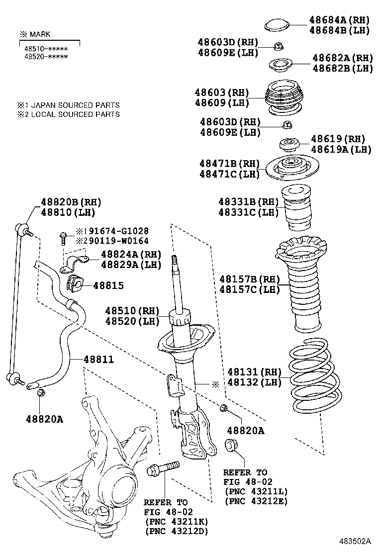 TOYOTA 48820-0D010 - Тяга / стойка, стабилизатор parts5.com