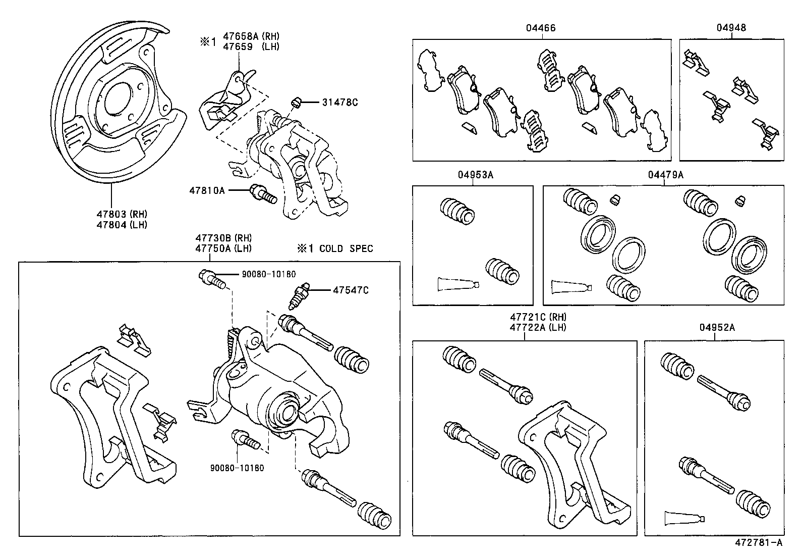 TOYOTA 4773005040 - Тормозной суппорт parts5.com