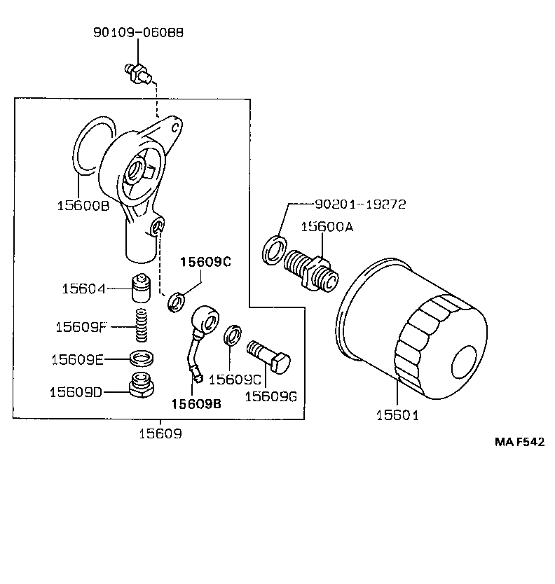 LEXUS 9091510001 - Масляный фильтр parts5.com