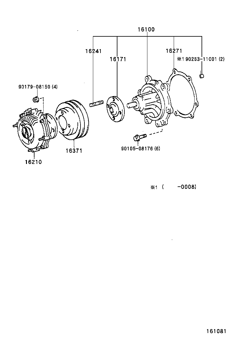 TOYOTA 16100-59257 - Водяной насос parts5.com