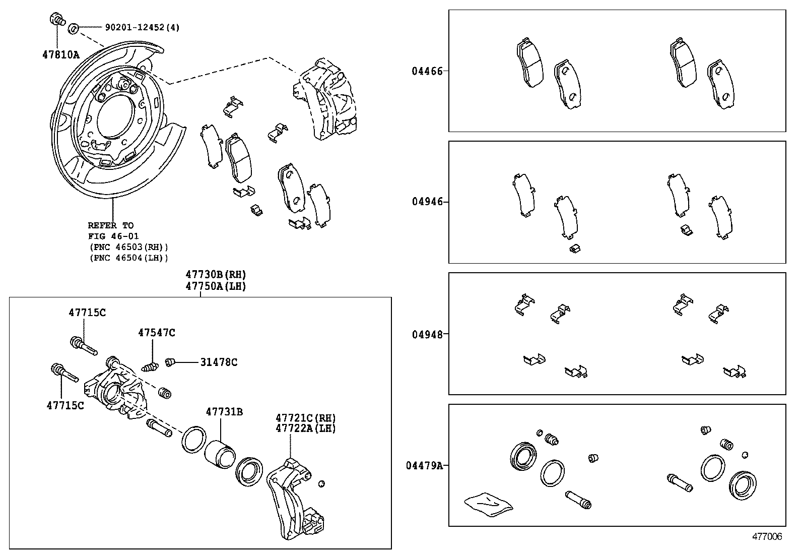 TOYOTA 04479 60030 - Ремкомплект, тормозной суппорт parts5.com