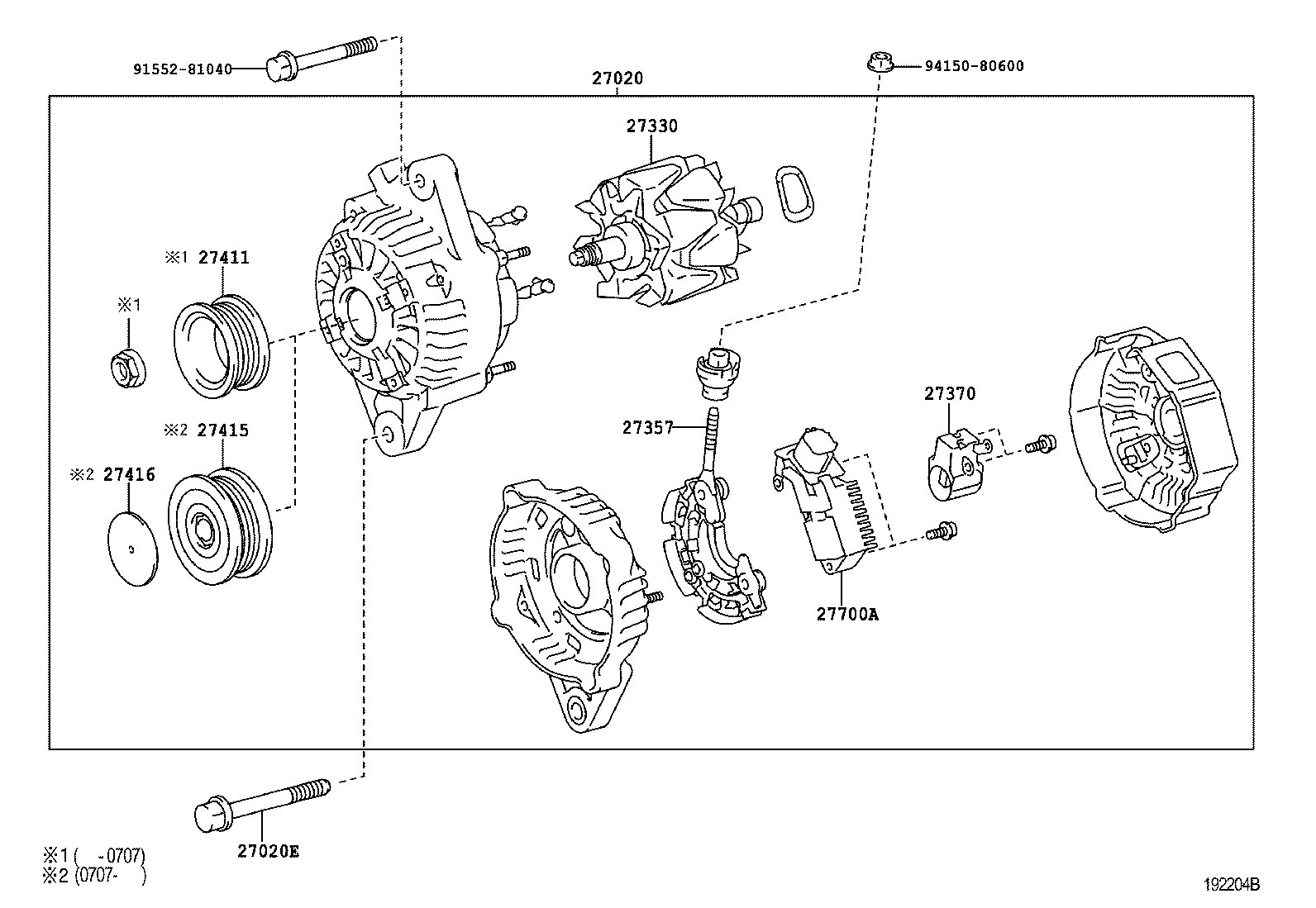 TOYOTA 27700-75030 - Регулятор напряжения, генератор parts5.com