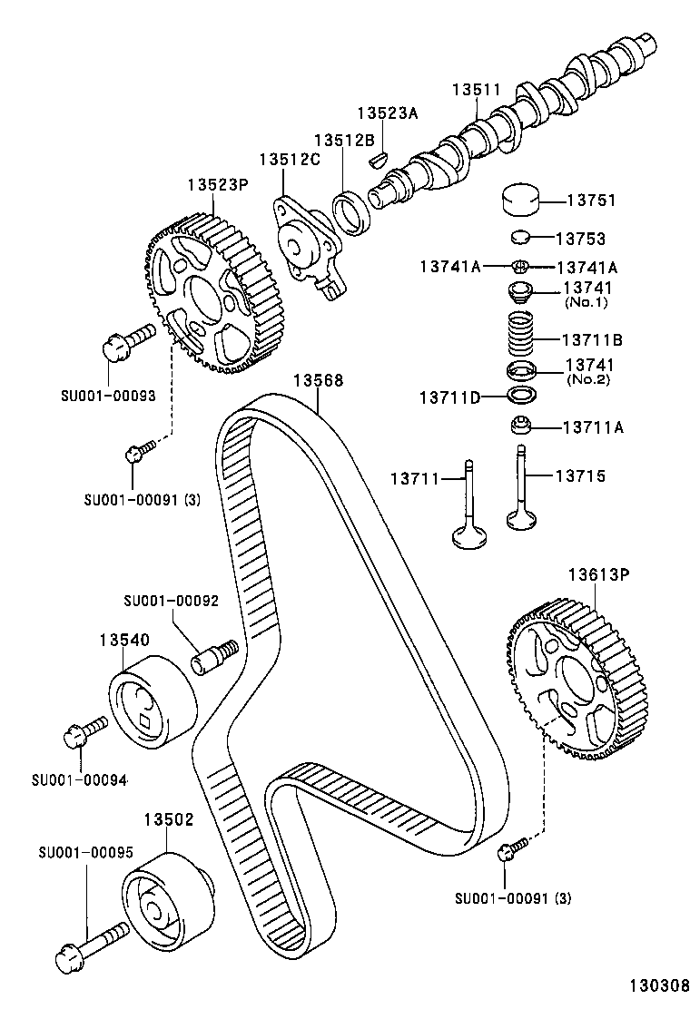 LEXUS SU00100088 - Tensioner Pulley, timing belt parts5.com