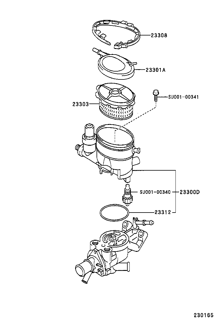 TOYOTA SU001-00335 - Корпус, фильтр очистки топлива parts5.com