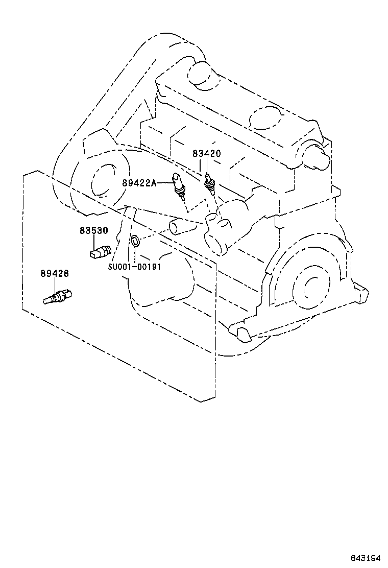 TOYOTA 89422-02020 - Sensor, temperatura del refrigerante parts5.com