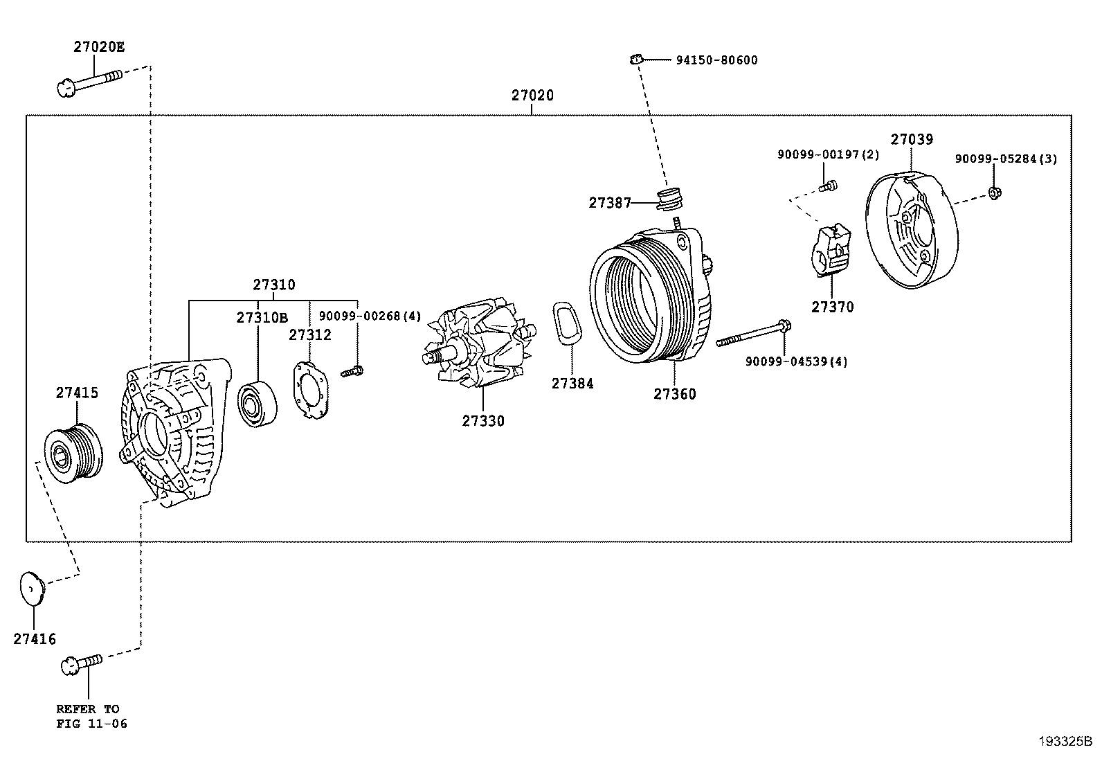 TOYOTA 2733030070 - Генератор parts5.com