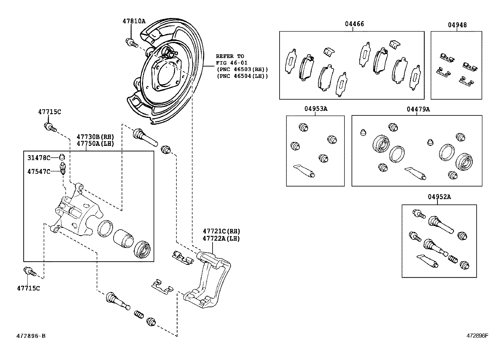 TOYOTA 04953-02040 - Repair Kit, brake caliper parts5.com