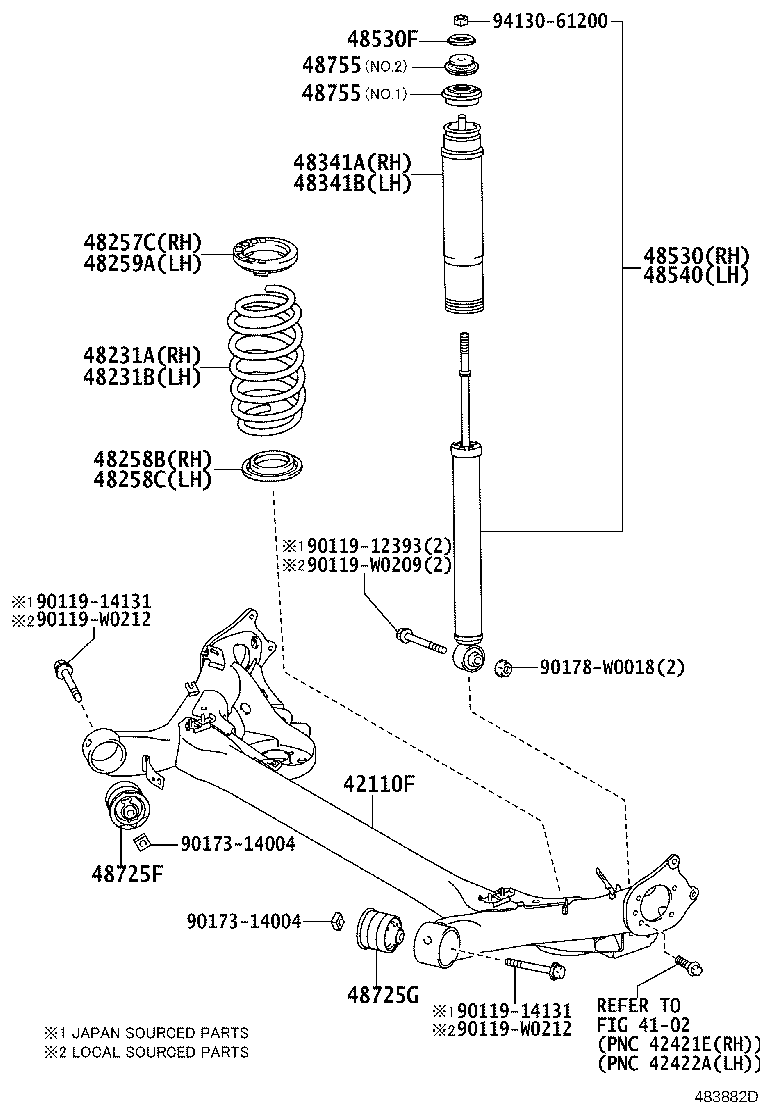 TOYOTA 42101 02270 - Балка моста, рама parts5.com