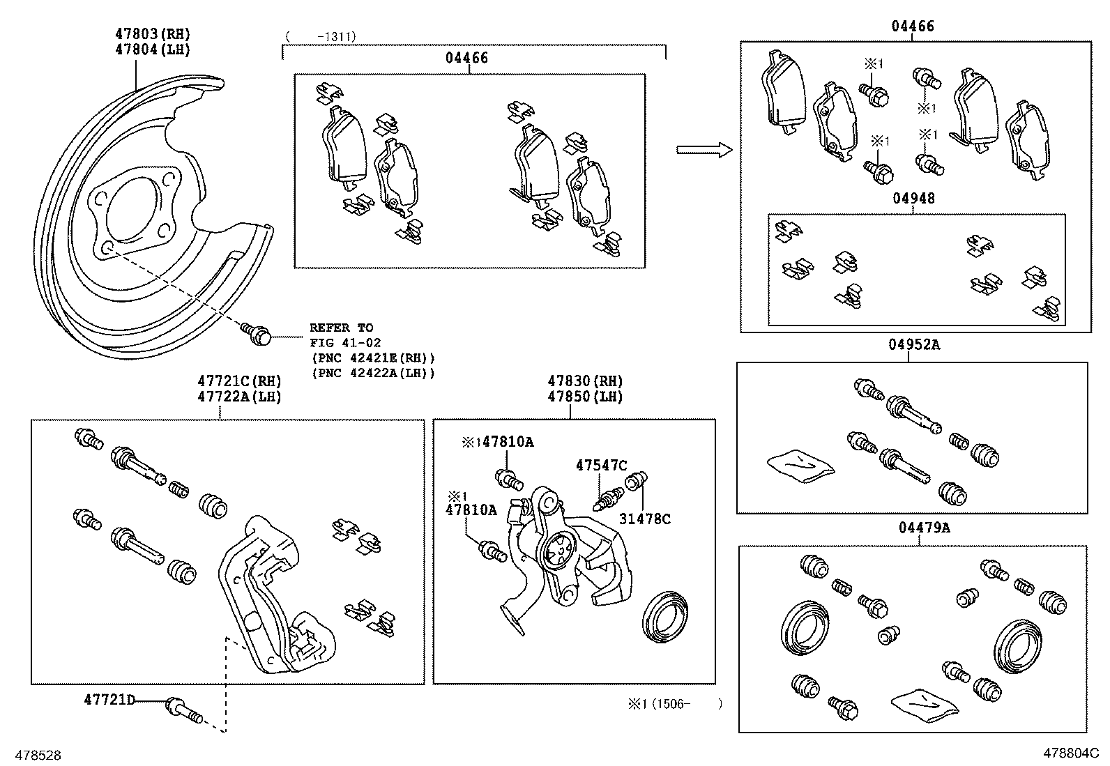 TOYOTA 0446602291 - Тормозные колодки, дисковые, комплект parts5.com