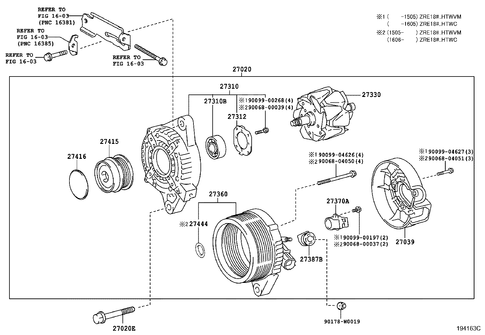 LEXUS 27060-0T360 - Генератор parts5.com