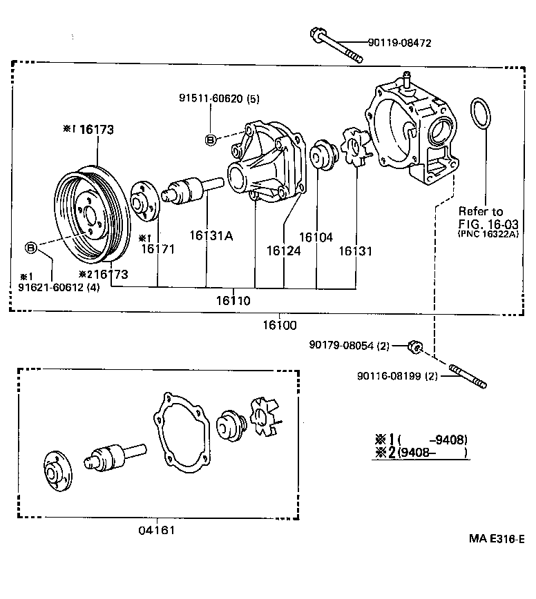 LEXUS 1611019106 - Водяной насос parts5.com