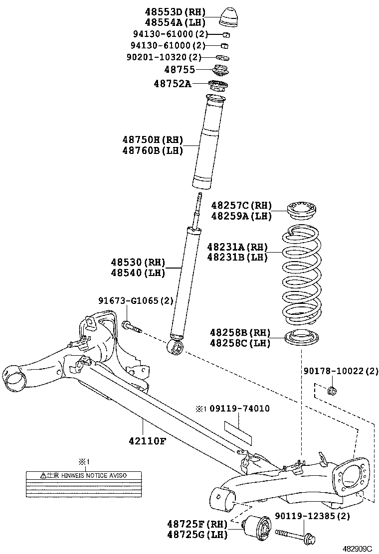 TOYOTA 48750-52100 - Пылезащитный комплект, амортизатор parts5.com