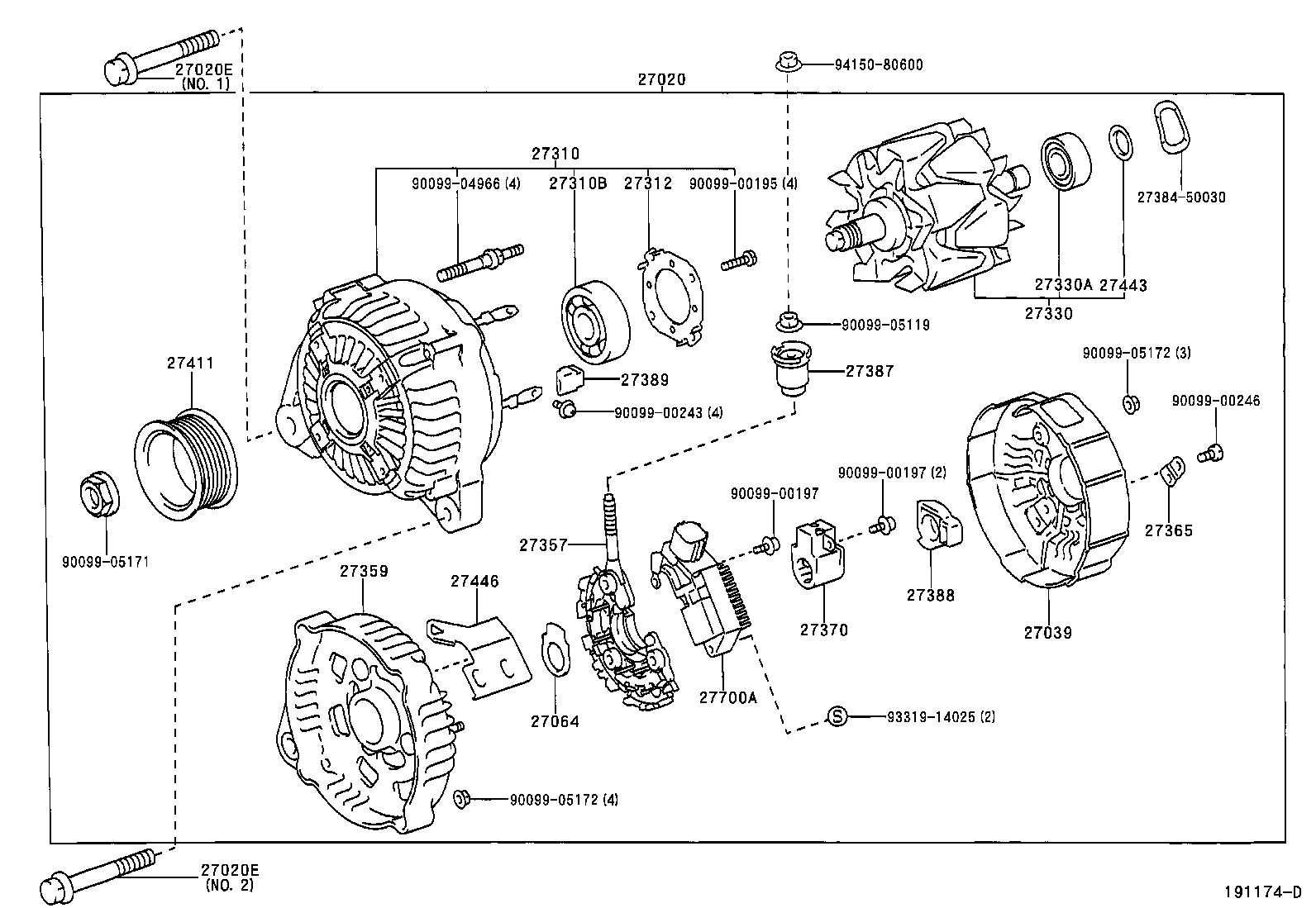 TOYOTA 27060-28070 - Генератор parts5.com