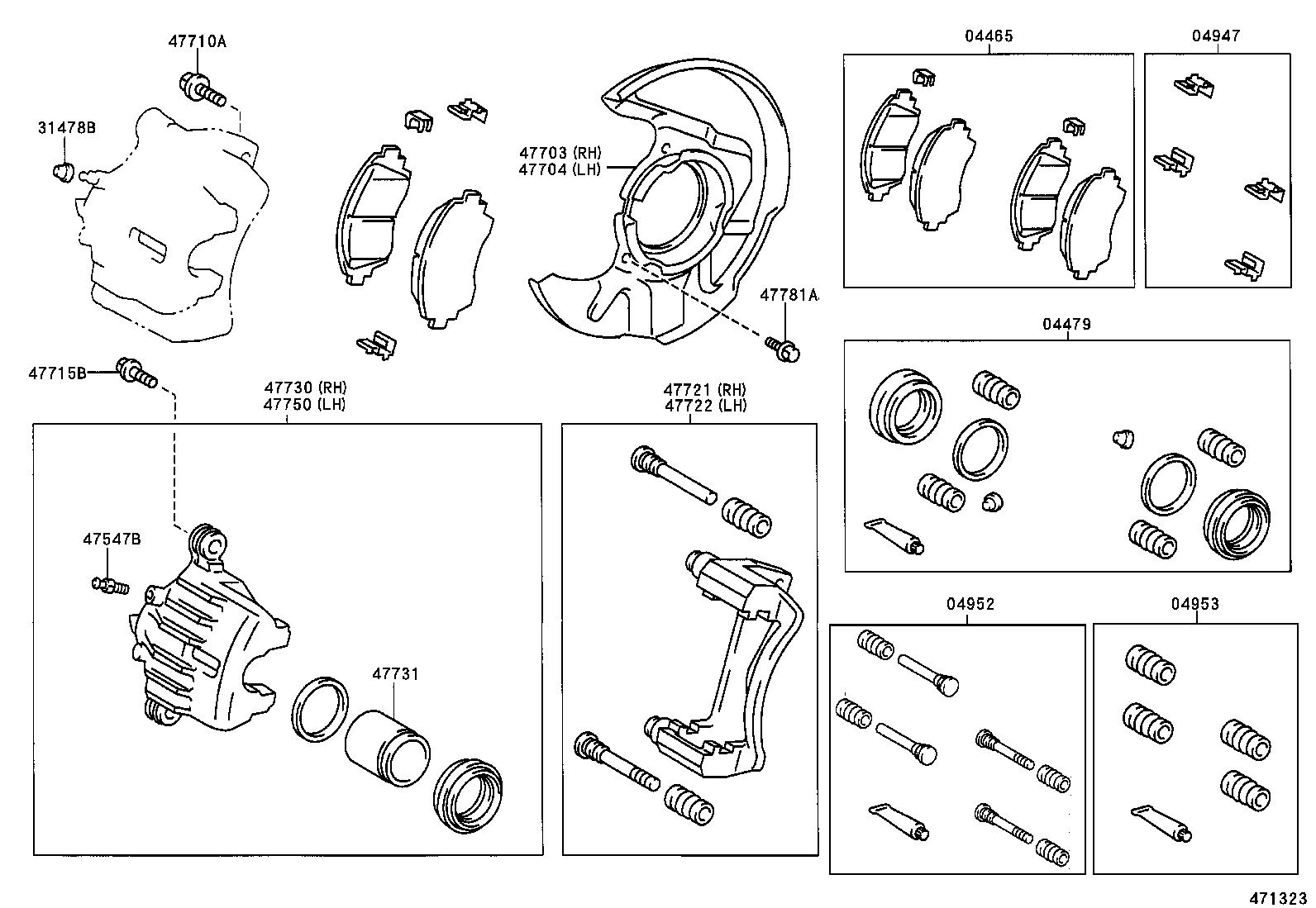 TOYOTA 4775002060 - Тормозной суппорт parts5.com