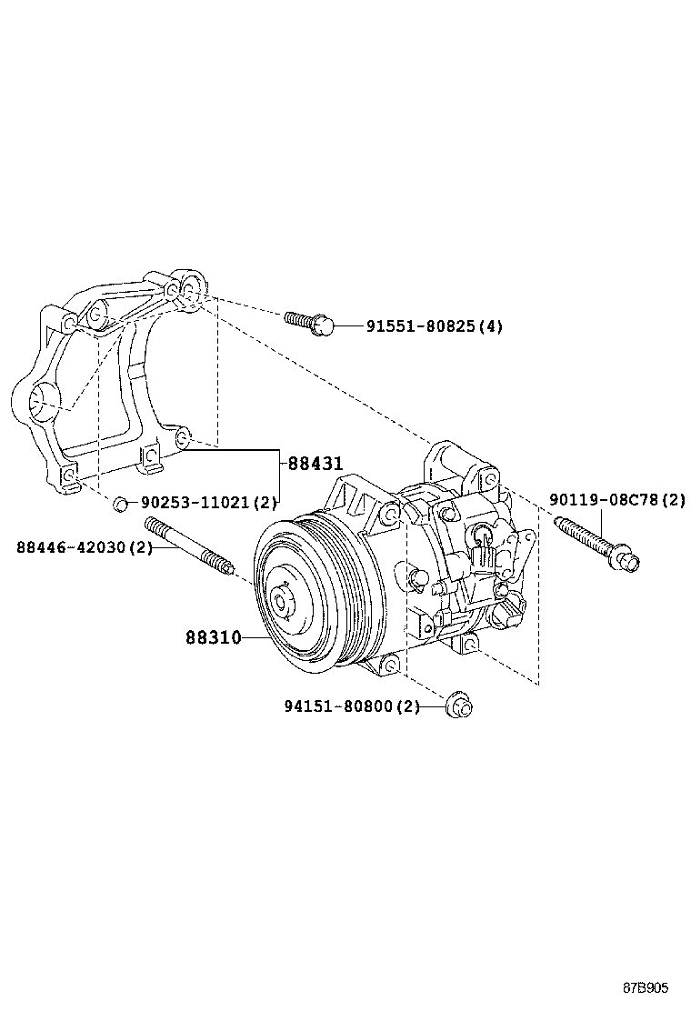 TOYOTA 88310-0R014 - Компрессор кондиционера parts5.com