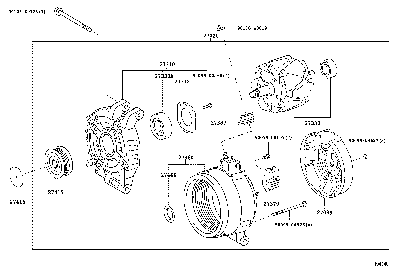 TOYOTA 270600R080 - Alternador parts5.com