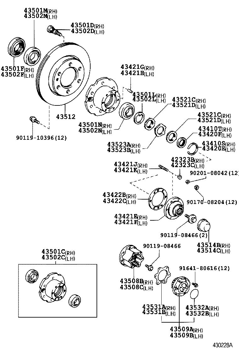 TOYOTA 9008036064 - Комплект подшипника ступицы колеса parts5.com