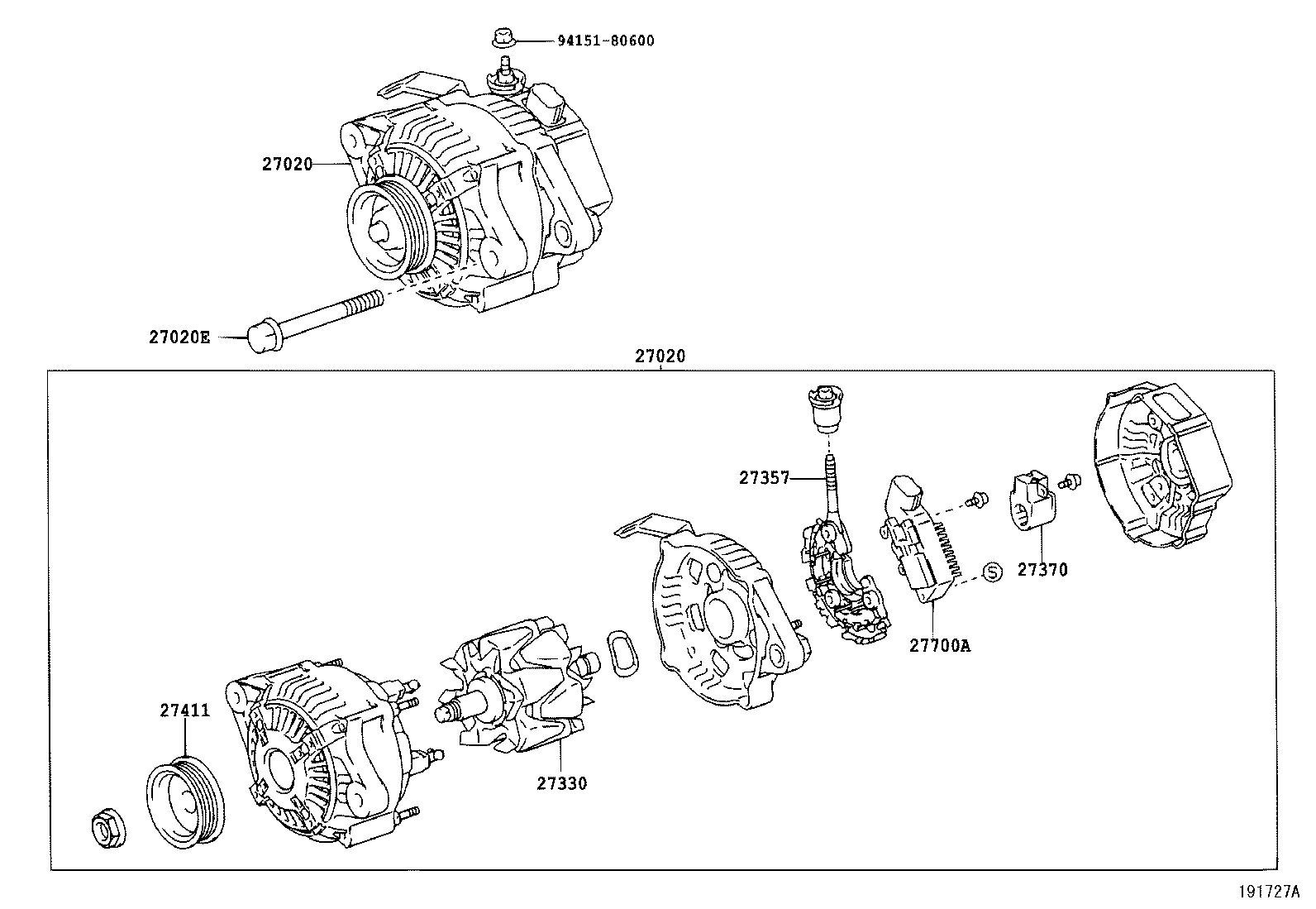 TOYOTA 27060-21020 - Генератор parts5.com