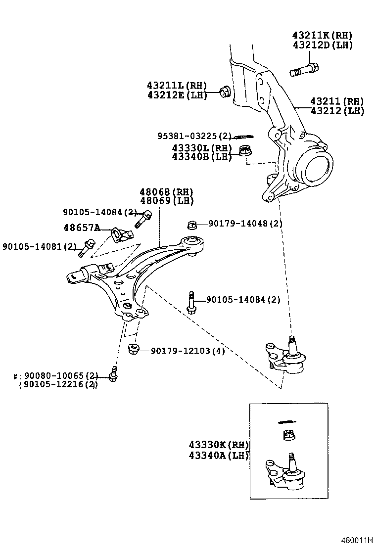 TOYOTA 48069-33030 - Рычаг подвески колеса parts5.com