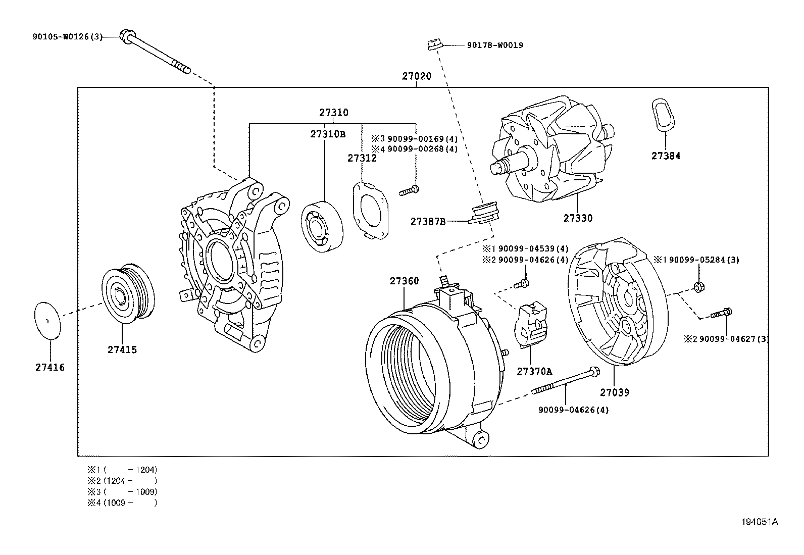 TOYOTA 270600R070 - Alternator parts5.com