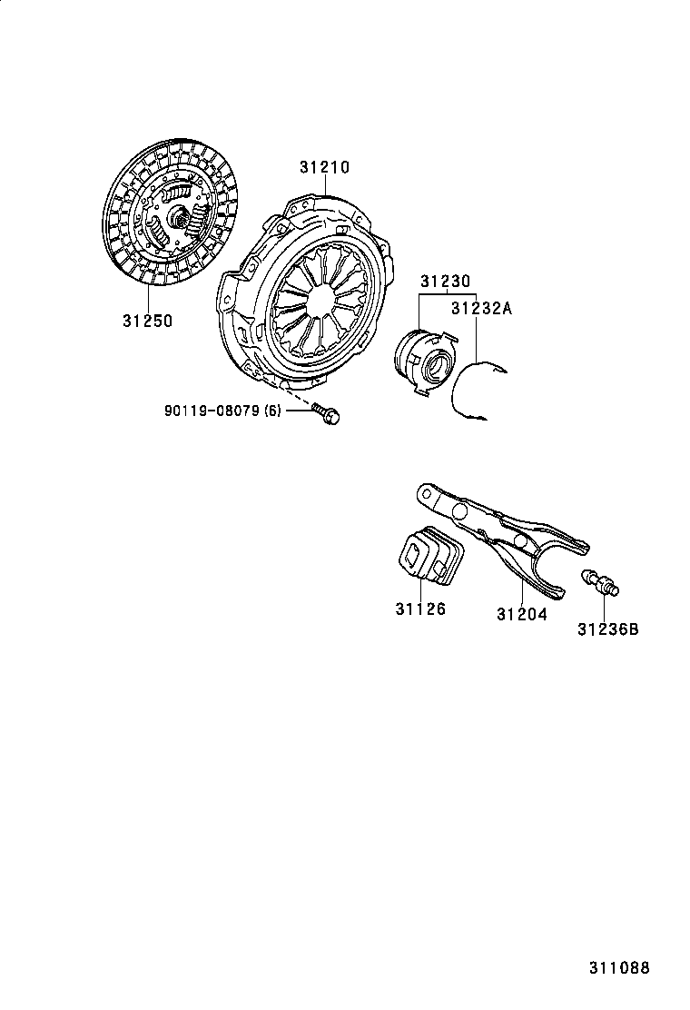 TOYOTA 31210-0D010 - Нажимной диск сцепления parts5.com