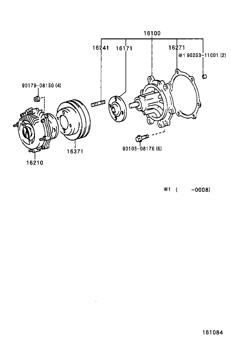 TOYOTA 16100-59255 - Водяной насос parts5.com